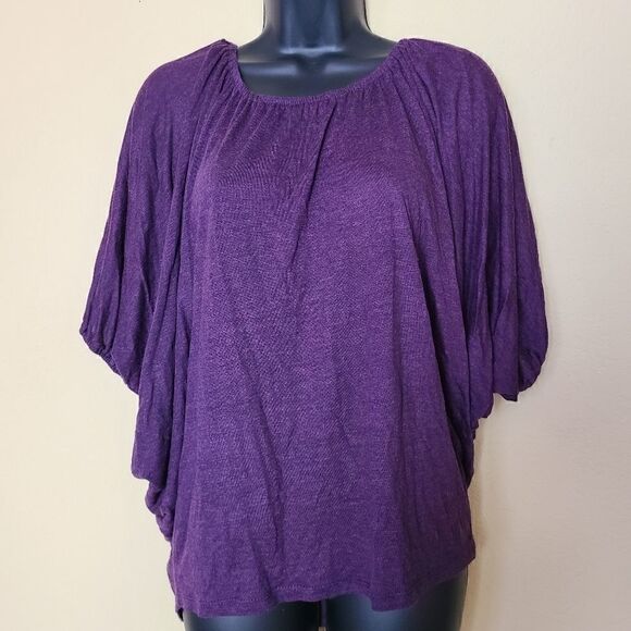 Costa Blanca Purple Bagwing Sleeve Top - Picture 1 of 8